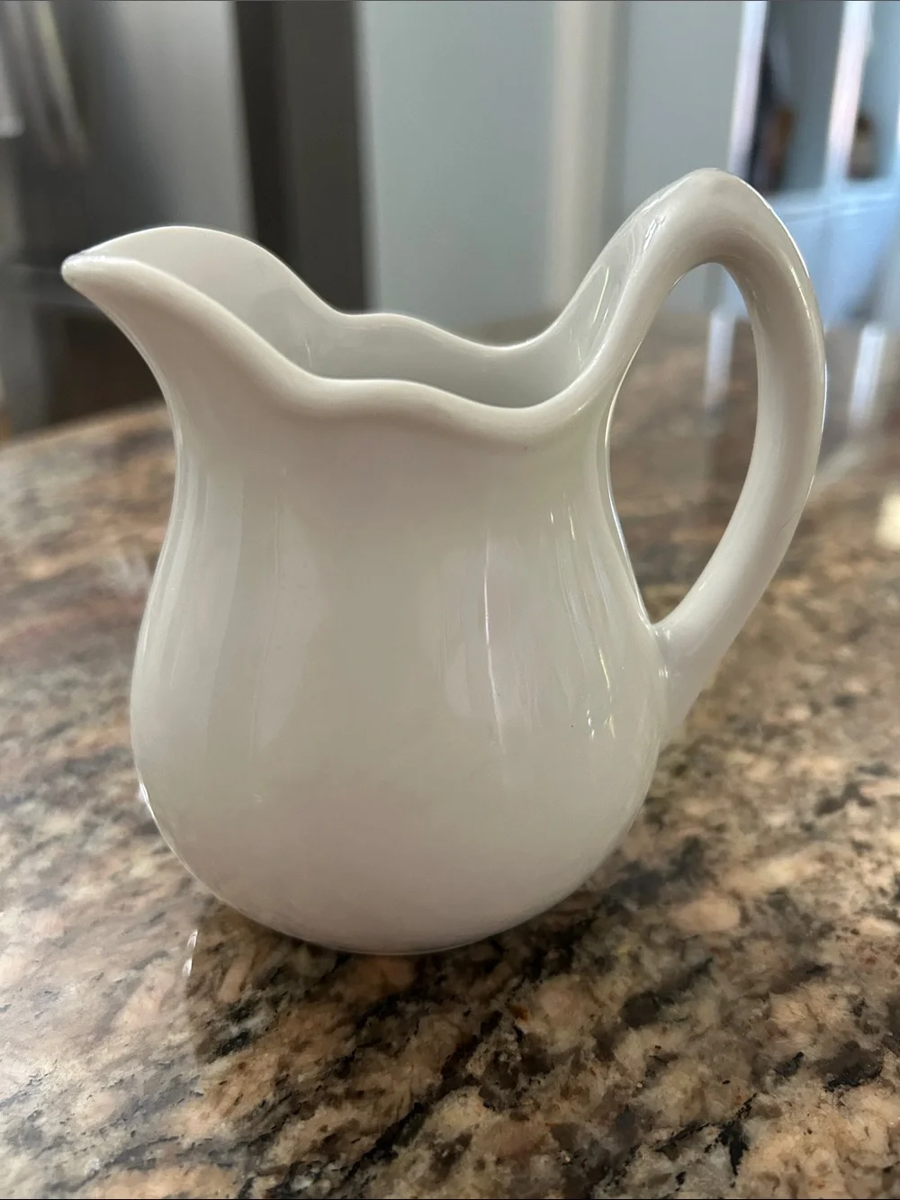 JACKSON Vintage White Ceramic Scalloped Creamer Pitcher